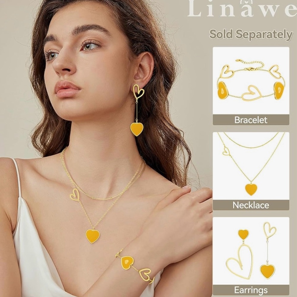 Lina Gold Heart Bracelet